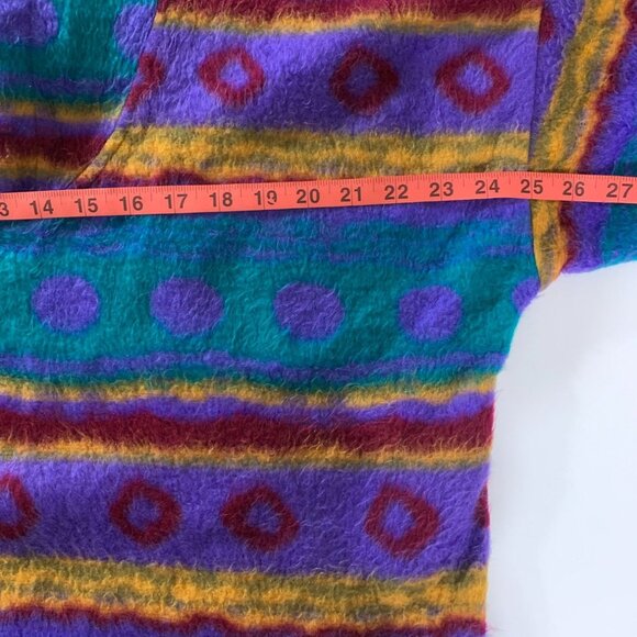 Jeans Wear Vintage Aztec Print Pullover, Hood, 1/4 Zip, 90s Indie Size Medium - Picture 16 of 16